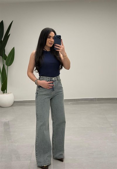 Yüksek Bel Straight Jean 