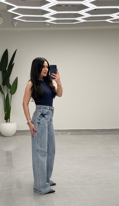 Yüksek Bel Straight Jean 