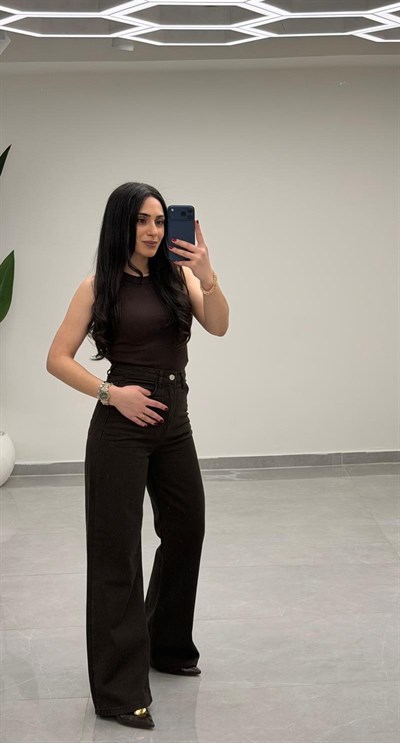 Yüksek Bel Straight Jean Kahve