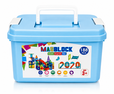 MagBlock 188 Parça Yapı Blokları ve Silindirler Manyetik Oyuncak Seti Saklama Kutulu - 5 Yıl Garanti - Eğitici Oyuncak