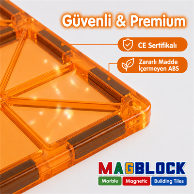 2 Adet 30x30 cm Ebatlarında Manyetik Kare Parça - Tüm Markalarla Uyumlu.