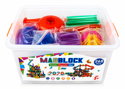 MagBlock 268 Parça Yapı Blokları ve Silindirler Manyetik Oyuncak Seti Saklama Kutulu - Eğitici Oyuncak - 5 Yıl Garanti