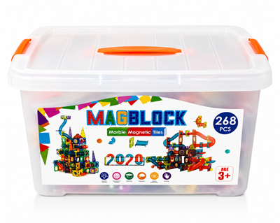 MagBlock 268 Parça Yapı Blokları ve Silindirler Manyetik Oyuncak Seti Saklama Kutulu - Eğitici Oyuncak - 5 Yıl Garanti