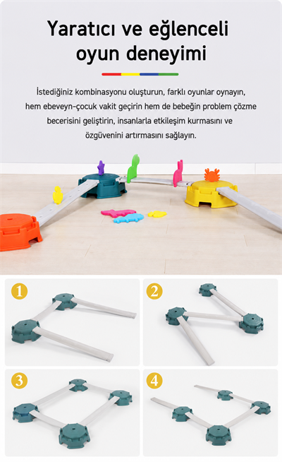 MagBlock Denge Oyun Parkuru -  4 Eşit Parçalı Set