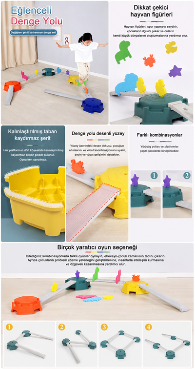 MagBlock Denge Oyun Parkuru -  4 Eşit Parçalı Set