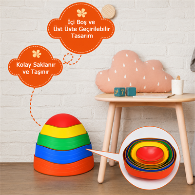 Lady Bug Çocuk Denge Adım Taşları |  Duyu ve Motor Gelişimini Destekleyici Set
