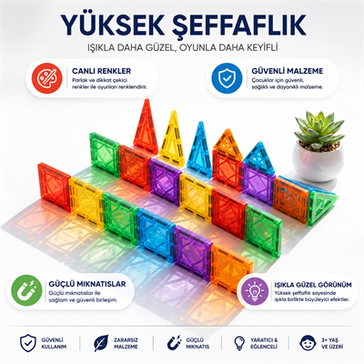MagBlock Mini Manyetik Bloklar - Seyahat Seti 72 Parça
