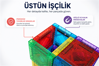 MagBlock Mini Manyetik Bloklar - Seyahat Seti 72 Parça