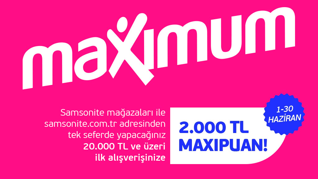 Samsonite'ta 2.000 TL MaxiPuan