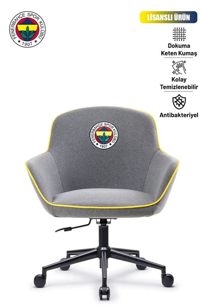  Fanchair x Fenerbahçe Icon Gri Kumaş Çalışma Koltuğu