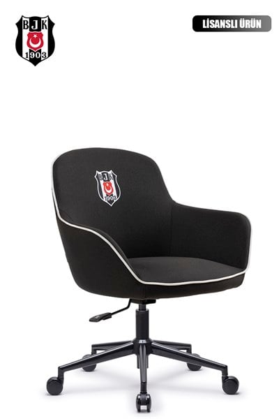 Fanchair x Beşiktaş Icon Siyah Kumaş Çalışma Koltuğu
