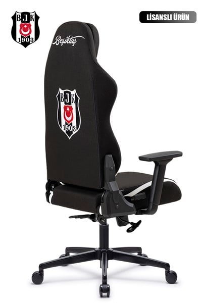 Fanchair x Beşiktaş Siyah Beyaz Kumaş Lisanslı Oyuncu Koltuğu