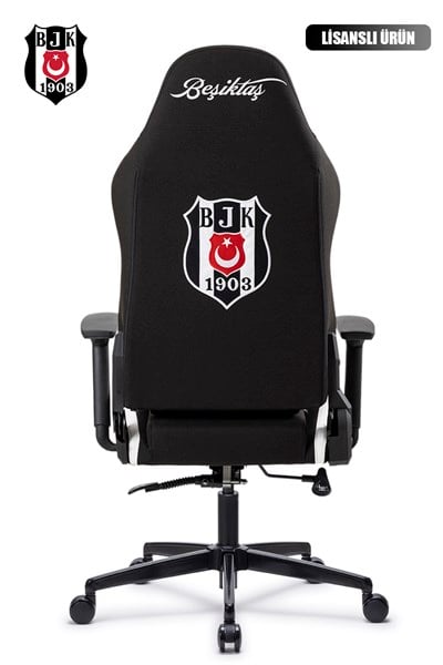 Fanchair x Beşiktaş Siyah Beyaz Kumaş Lisanslı Oyuncu Koltuğu