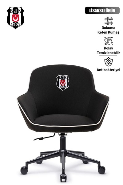 Fanchair x Beşiktaş Icon Siyah Kumaş Çalışma Koltuğu