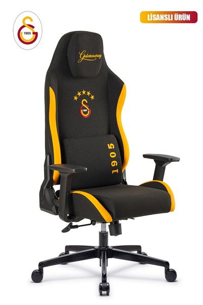 Fanchair x Galatasaray Siyah Sarı Kumaş Lisanslı Oyuncu Koltuğu