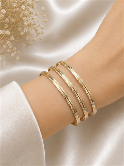 TURKUAZ 14K BAŞAK MODEL AJDA BİLEZİK