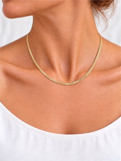 TURKUAZ 14K XUPING 3 MM İTALYAN EZME KOLYE 45 CM