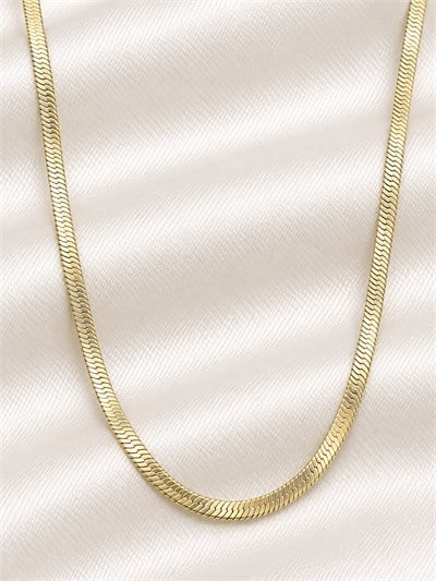 TURKUAZ 14K XUPING 3 MM İTALYAN EZME ZİNCİR KOLYE 60 CM