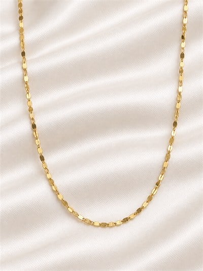 TURKUAZ 14K XUPING AYNALI ZİNCİR KOLYE 45 CM