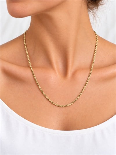 TURKUAZ 14K XUPING BURGU HALAT ZİNCİR KOLYE 50 CM