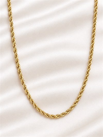 TURKUAZ 14K XUPING BURGU HALAT ZİNCİR KOLYE 45 CM