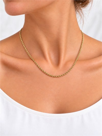 TURKUAZ 14K XUPING BURGU HALAT ZİNCİR KOLYE 45 CM
