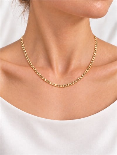 TURKUAZ 14K XUPING DESENLİ GURMET ZİNCİR KOLYE 45 CM