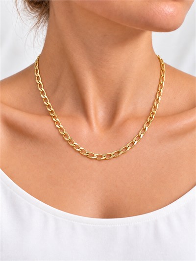 TURKUAZ 14K XUPING FİGARO ZİNCİR KOLYE 45 CM