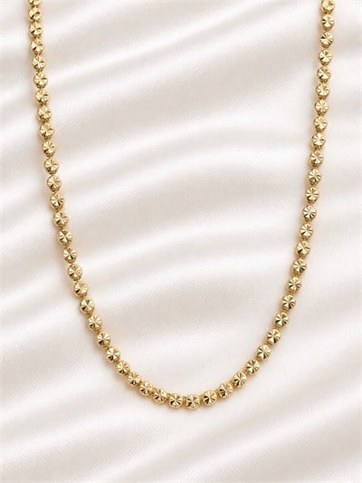 TURKUAZ 14K XUPING GÜNEŞ KESİM YUVARLAK PULLU KOLYE 60 CM