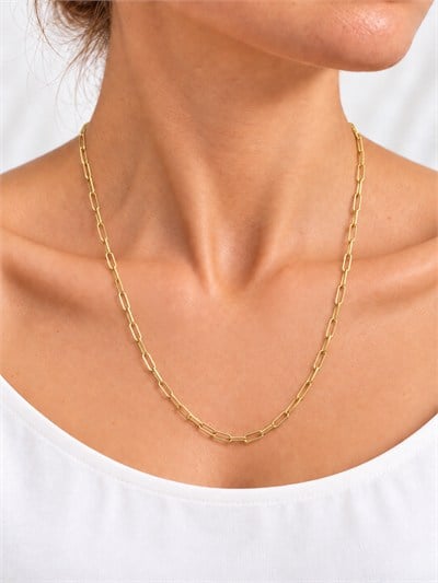 TURKUAZ 14K XUPING İNCE ATAÇ ZİNCİR KOLYE 60 CM