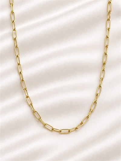 TURKUAZ 14K XUPING İNCE ATAÇ ZİNCİR KOLYE 60 CM