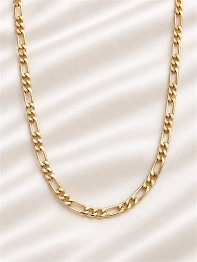 TURKUAZ 14K XUPING KALIN FİGARO ZİNCİR KOLYE 60 CM