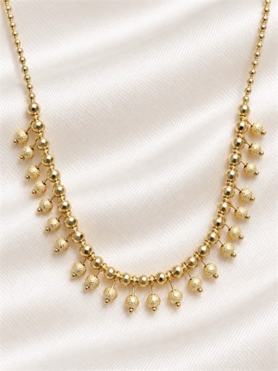 TURKUAZ 14K XUPING KİŞNİŞ MODEL SALLANTILI TOP KOLYE 50 CM