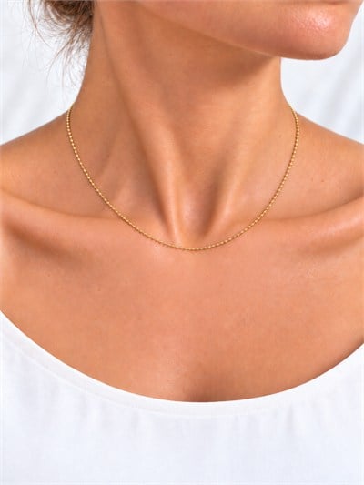 TURKUAZ 14K XUPING MİNİ TOP ZİNCİR KOLYE 45 CM
