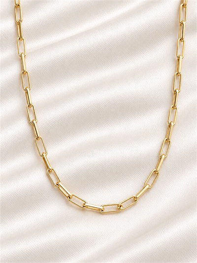 TURKUAZ 14K XUPING ORTA KALIN ATAÇ ZİNCİR KOLYE 45 CM
