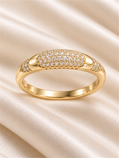 TURKUAZ 14K XUPING OVAL PAVE TAŞLI YÜZÜK