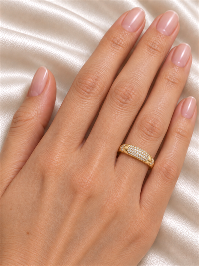 TURKUAZ 14K XUPING OVAL PAVE TAŞLI YÜZÜK