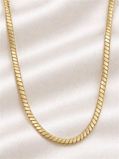 TURKUAZ 14K XUPING YASSI OMEGA ZİNCİR KOLYE 50 CM