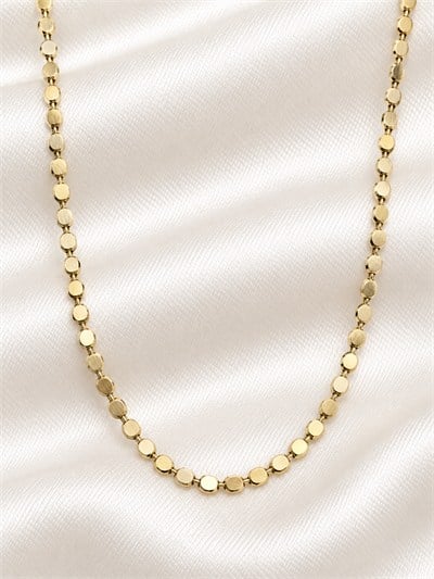 TURKUAZ 14K XUPING YUVARLAK PULLU ZİNCİR KOLYE 60 CM