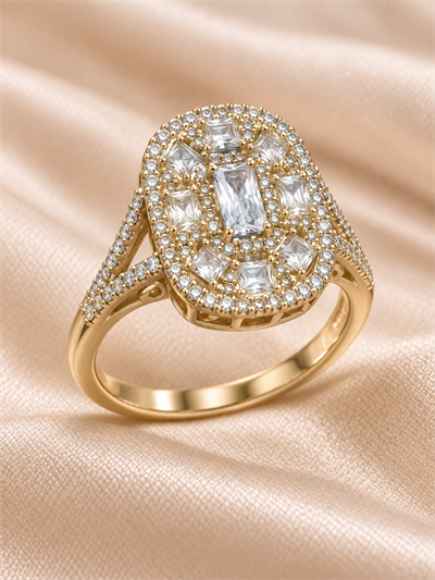 TURKUAZ 14K XUPING OVAL BAGET TAŞLI YÜZÜK