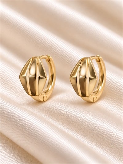 TURKUAZ XUPING 14K GEOMETRİK HALKA KÜPE