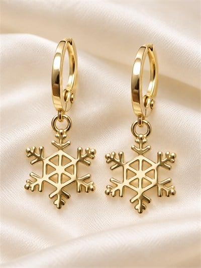 TURKUAZ XUPING 14K KAR TANESİ SARKIT KÜPE