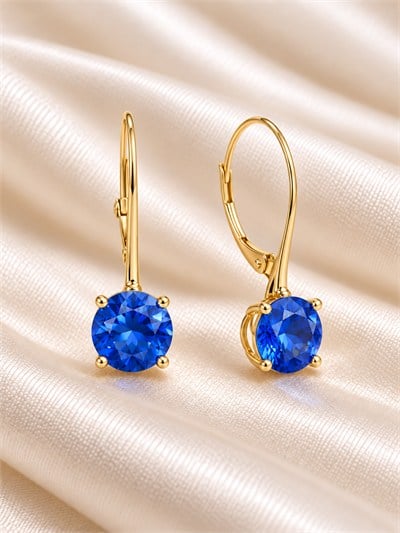 TURKUAZ XUPING 14K MAVİ TEKTAŞ SALLANTILI KÜPE