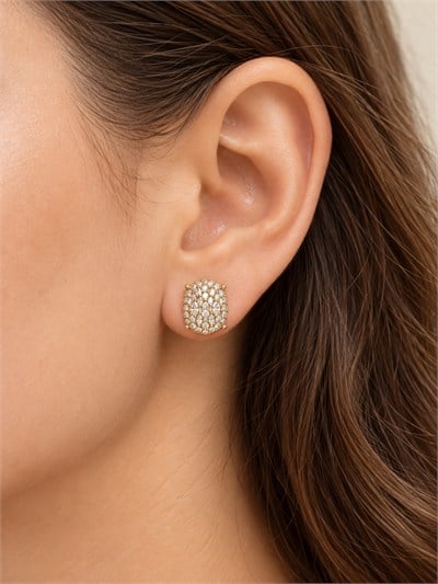 TURKUAZ XUPING 14K OVAL TAŞLI KÜPE