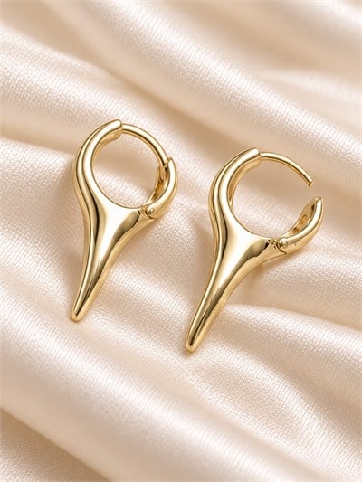 TURKUAZ XUPING 14K SİVRİ FORM HALKA KÜPE
