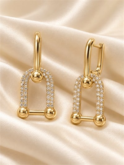 TURKUAZ XUPING 14K U SALLANTILI KÜPE