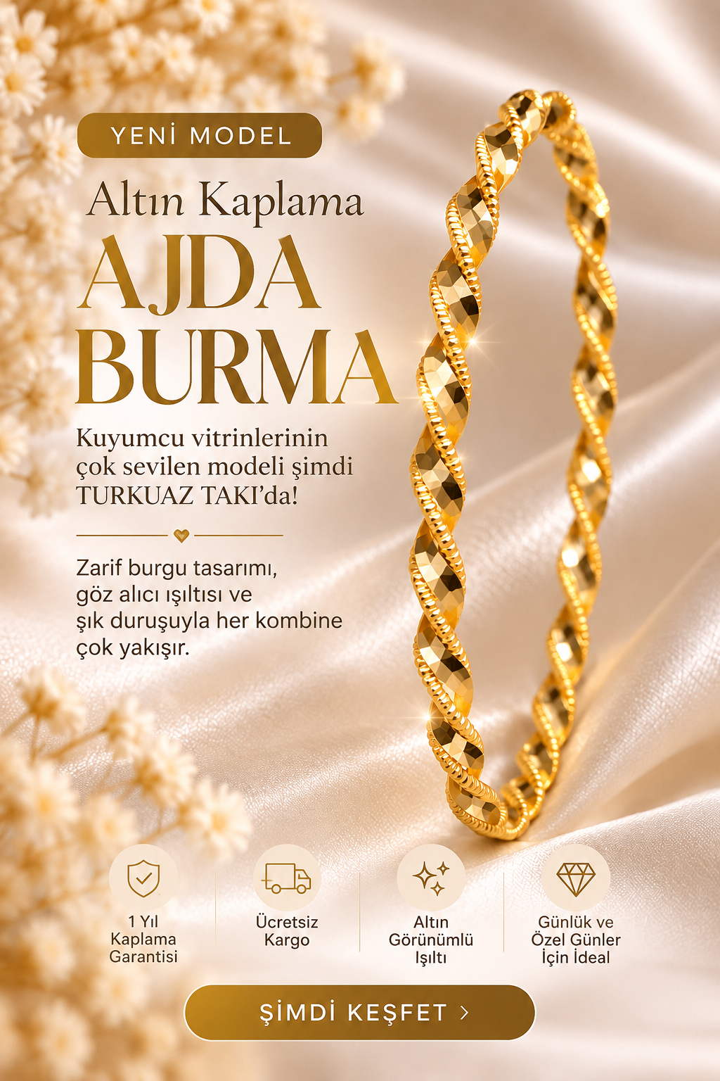 Altın Kaplama Ajda Burma
