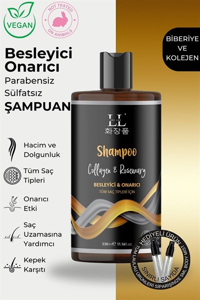 Kolajenli & Biberiyeli Şampuan Onarıcı ve Kepek Karşıtı Bitkisel Şampuan