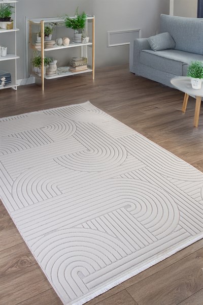 Krem Ekru Bohem İskandinav Modern Saçaklı Doğal Pamuk Taban Salon Koridor Çocuk Oturma Odası Halı