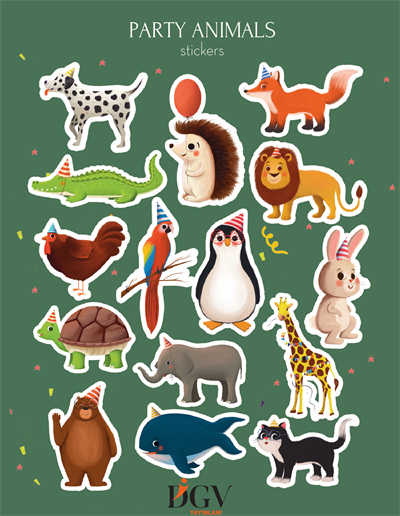 PARTY ANIMALS-WILD JUNGLE STICKER SETİ